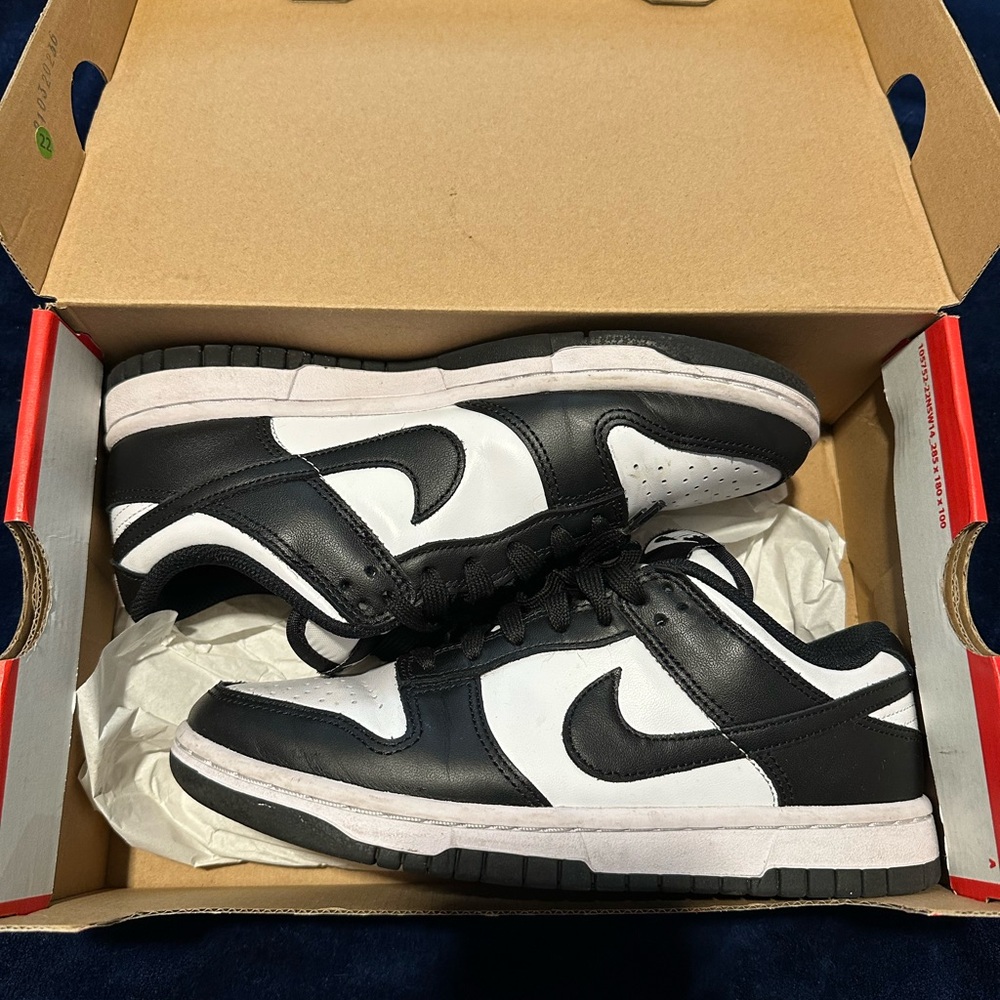 Nike Women's Black and White Dunk Low Sneakers